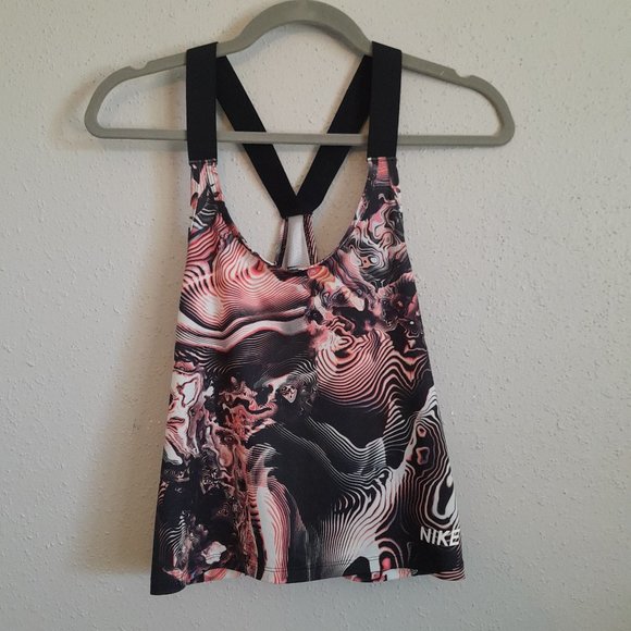 Nike Pro Coral Print Training Tank Dri-Fit Racerback Boxy Women's Size Small - Picture 1 of 10